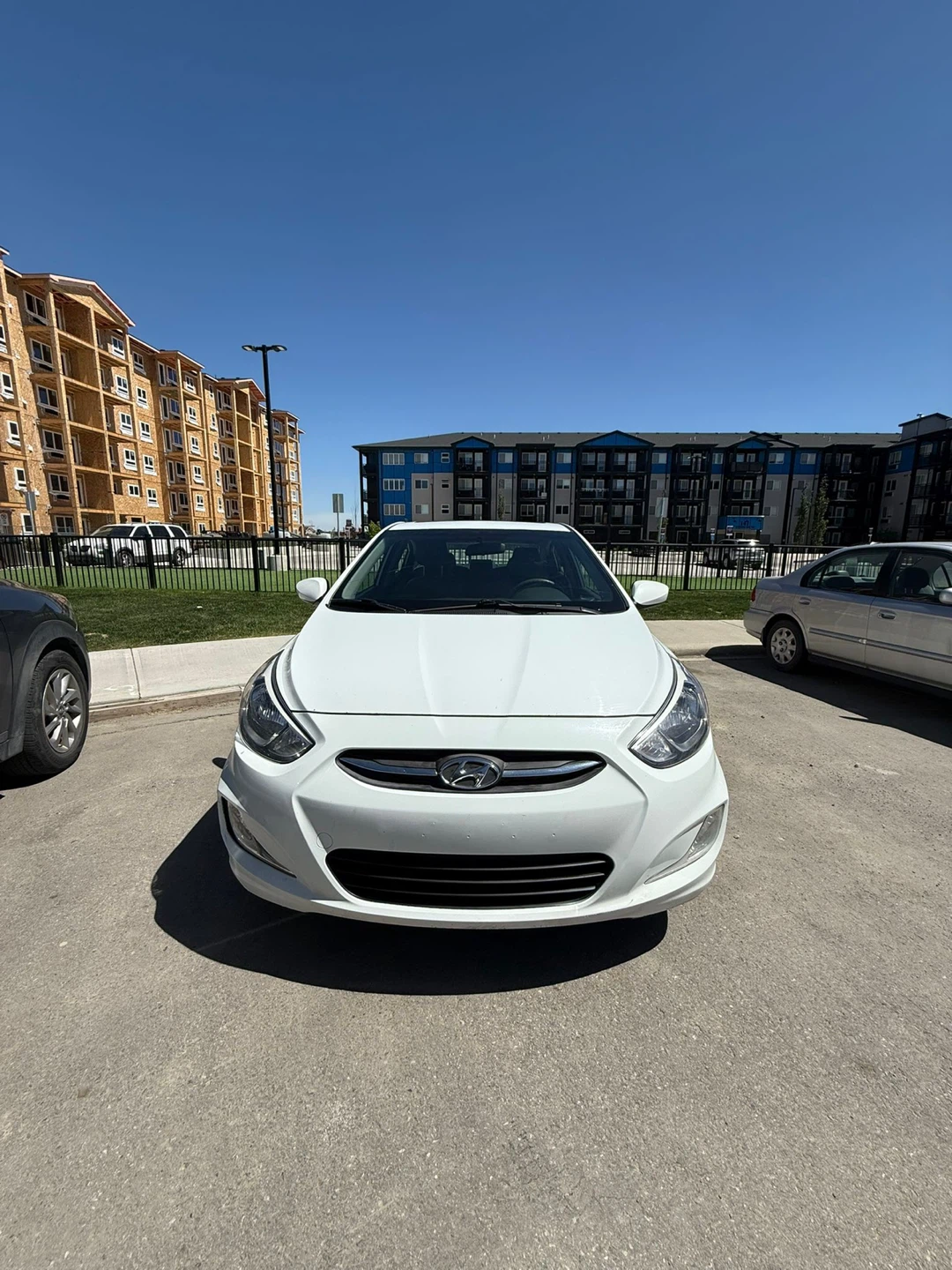 White Hyundai Accent Sedan