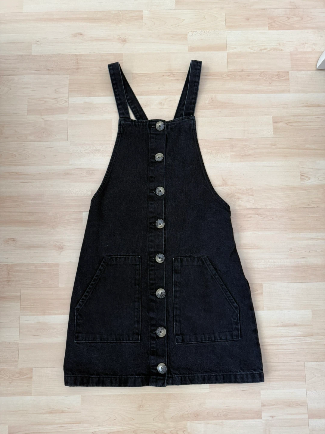 Topshop black denim jean overall dress🏆