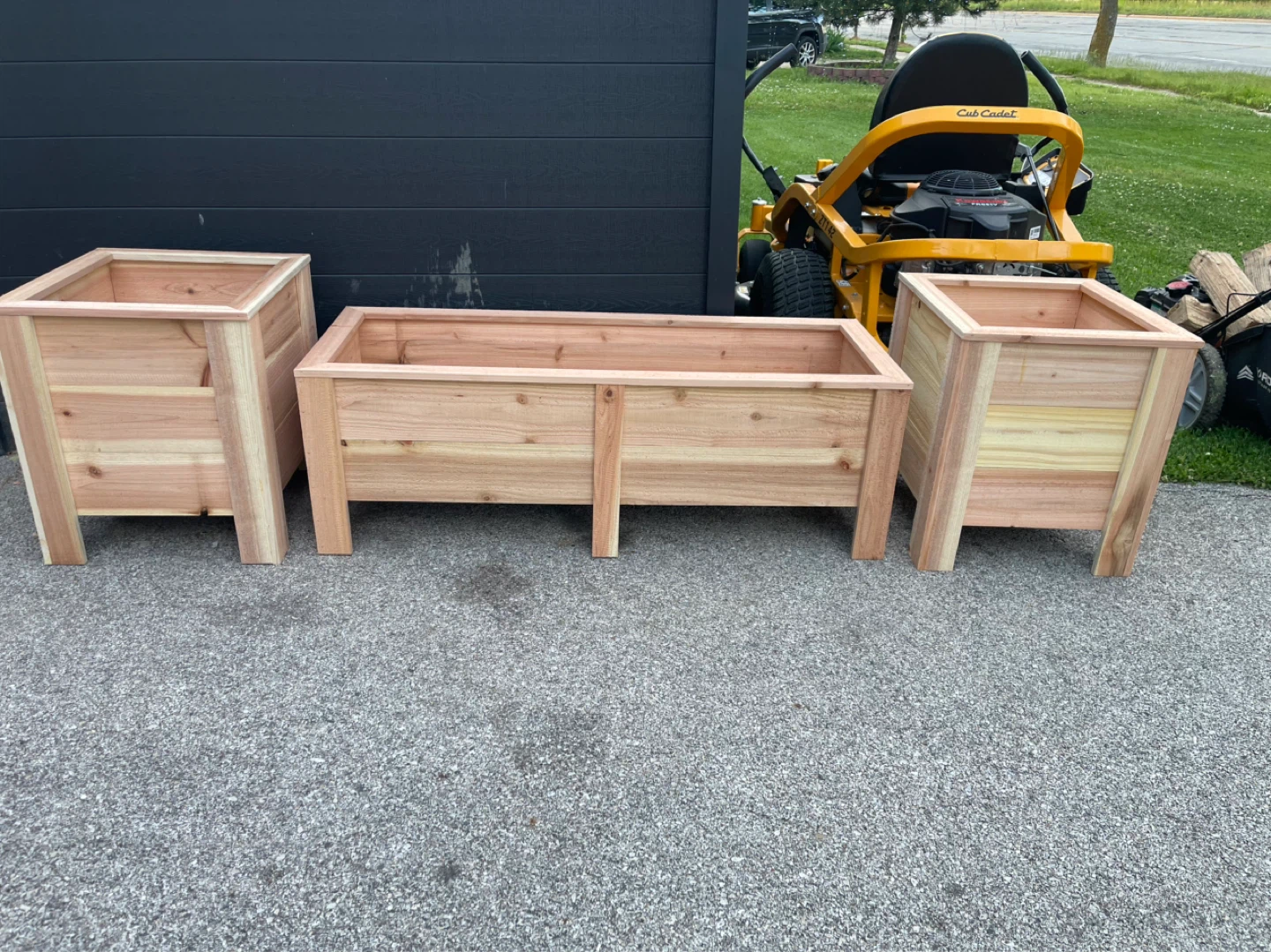 Cedar Wood Planter Box Set