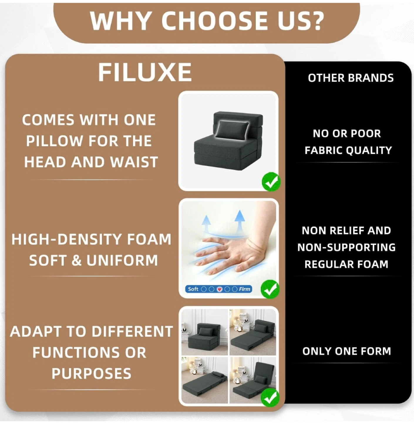 FILUXE Convertible Sofa Bed Chair - photo 2