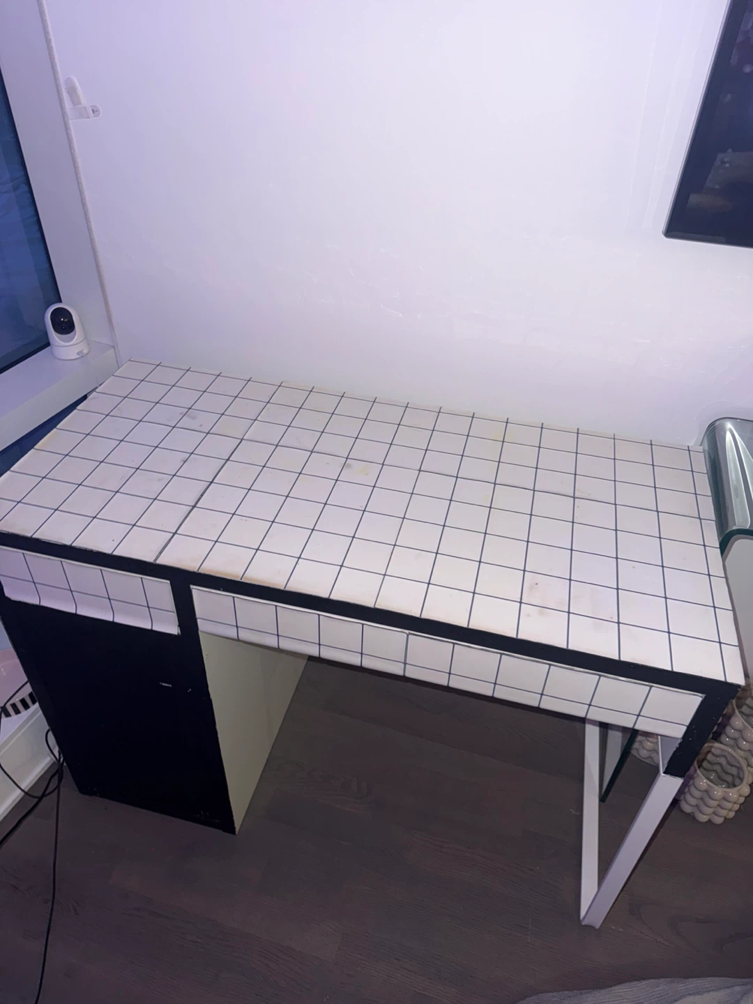Tiled ikea Desk with Storage - photo 2
