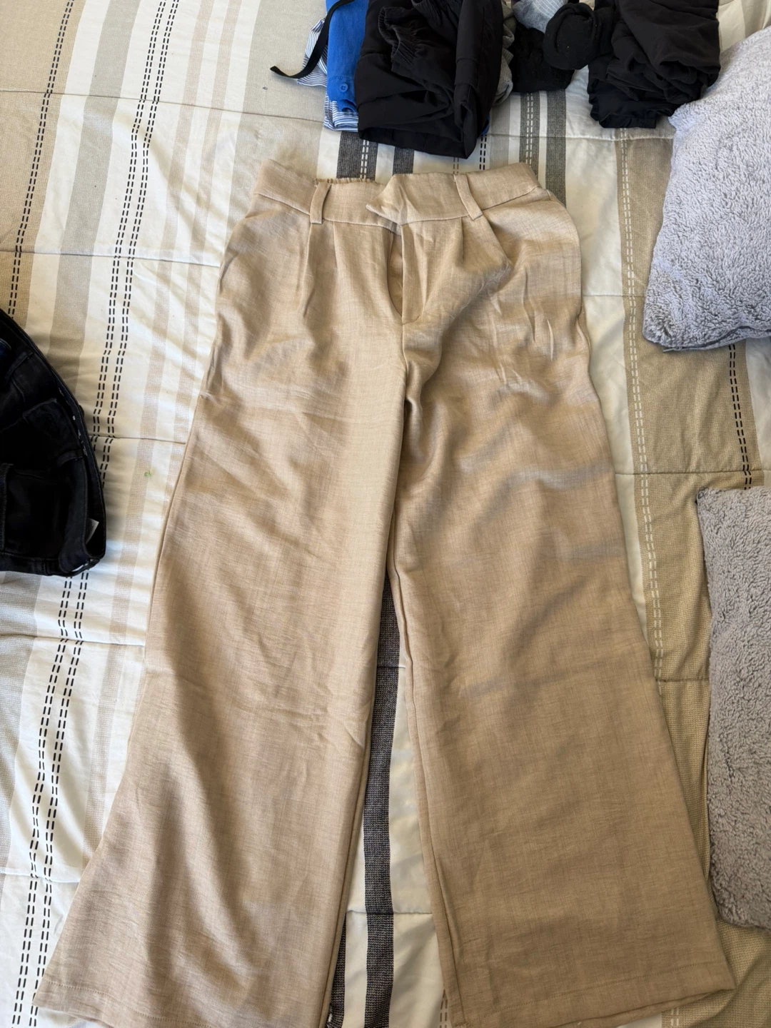 Monteau Beige Wide-Leg Pants Size L - photo 2