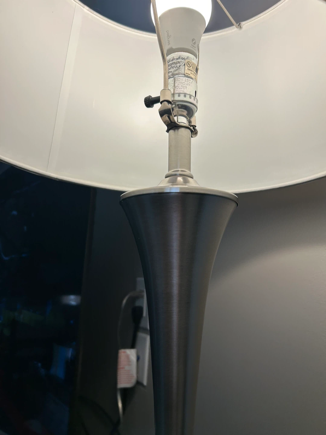 Floor Lamp with White Drum Shade - photo 3