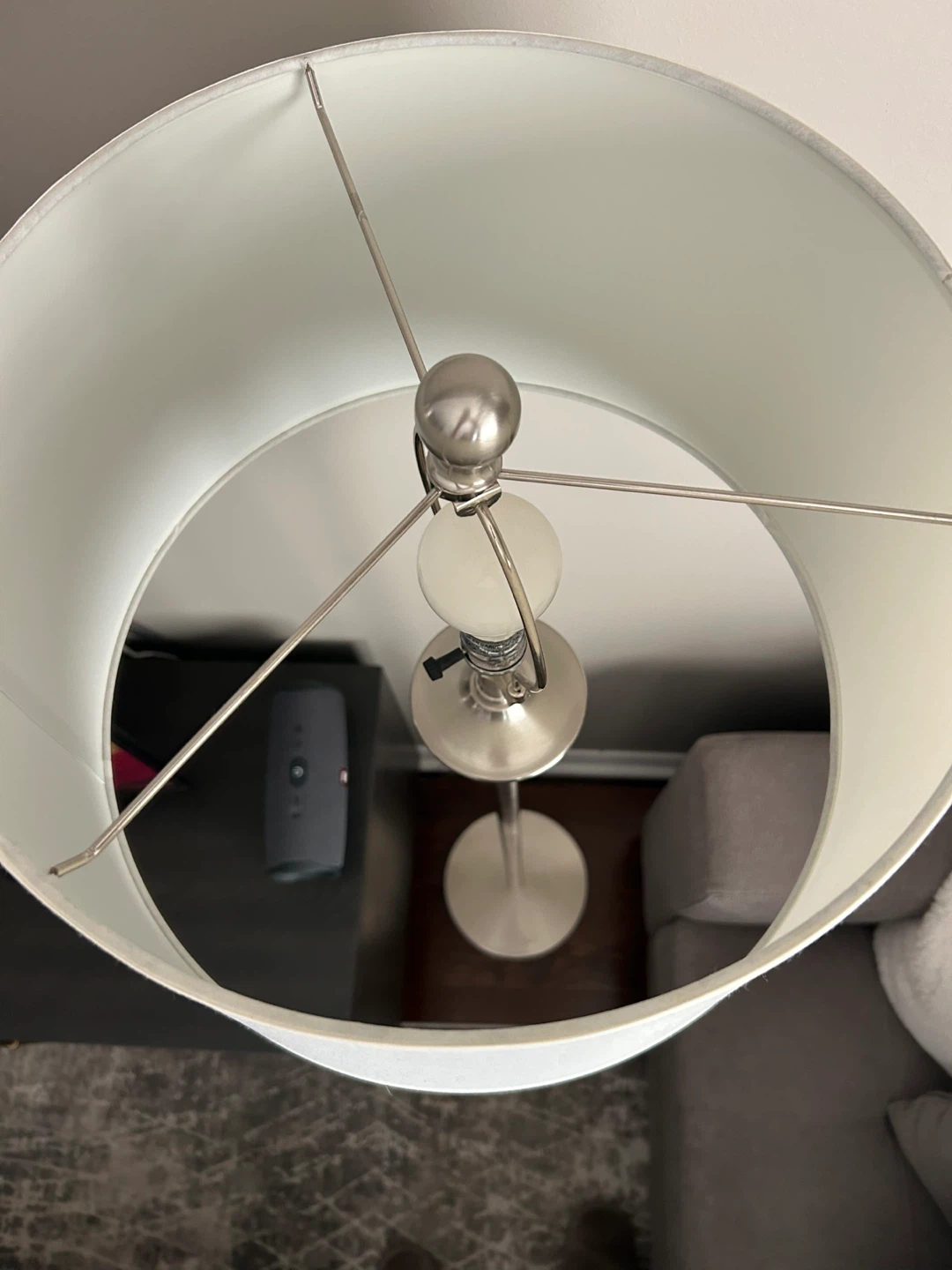 Floor Lamp with White Drum Shade - photo 4