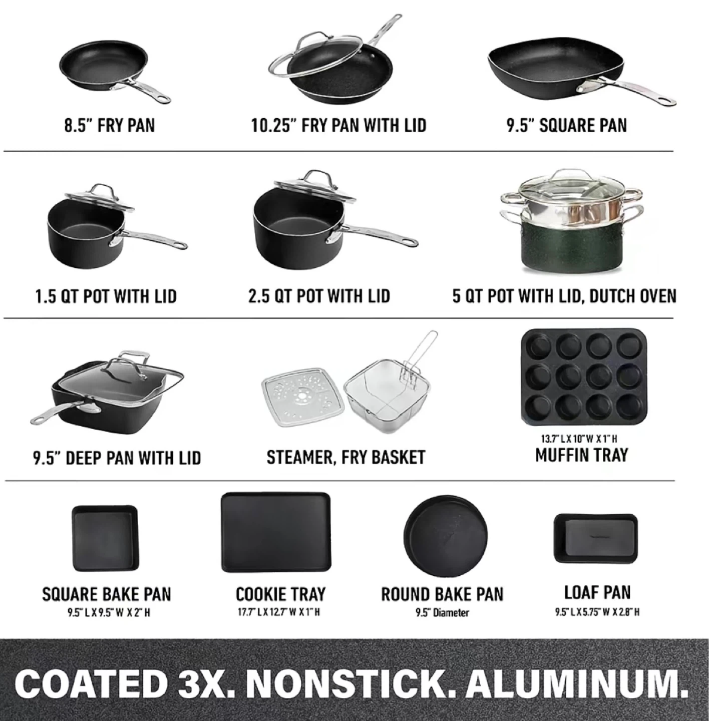Granitestone 20 piece non stick cookware set - photo 2
