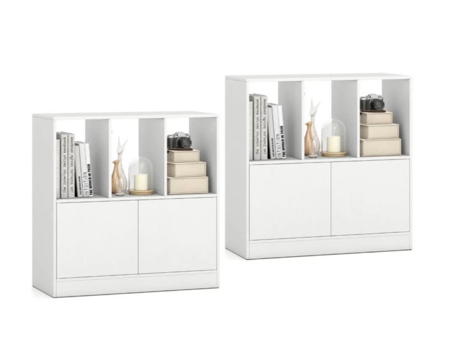 White Cube Bookcase with doors - photo 2