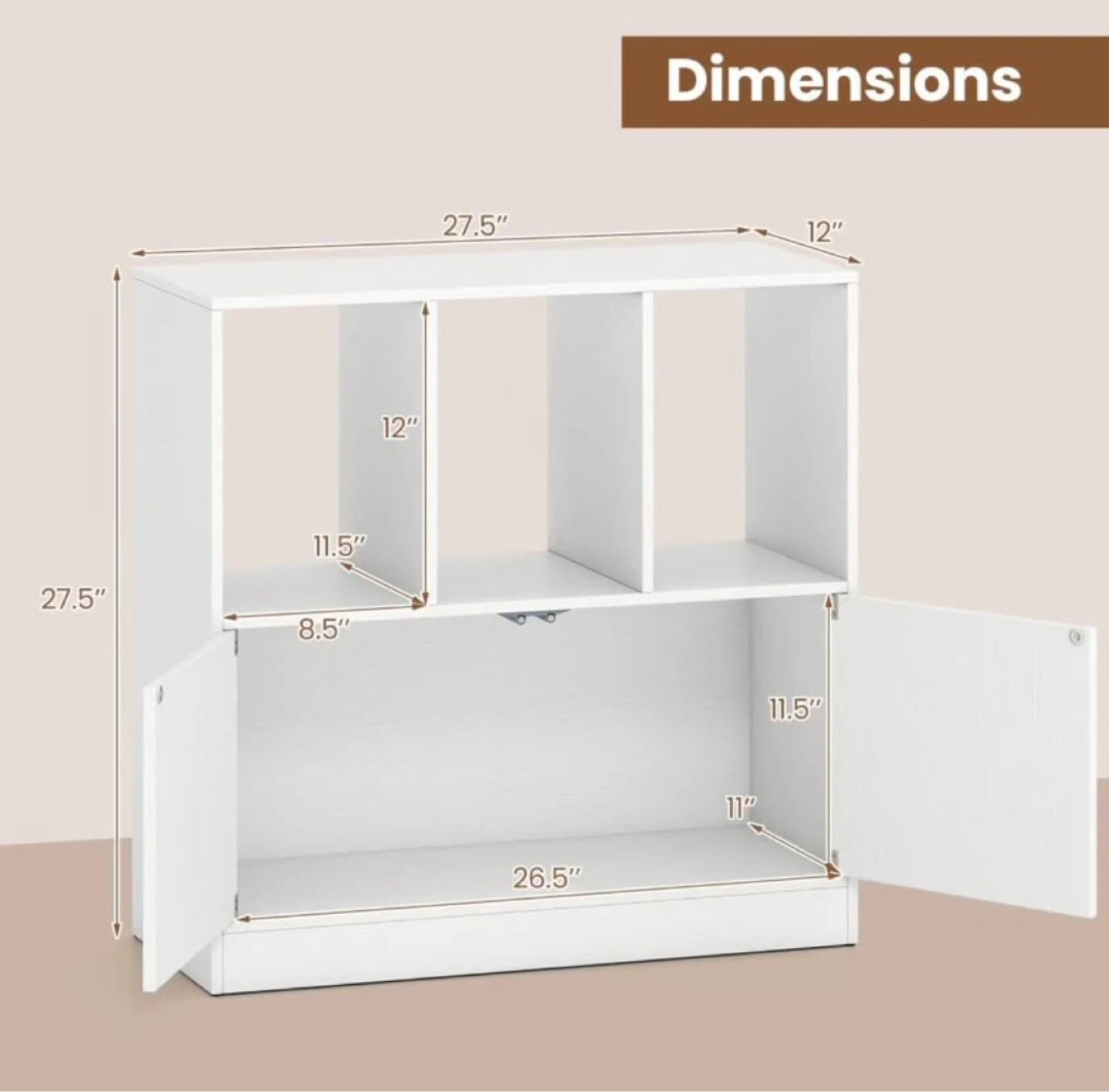 White Cube Bookcase with doors - photo 4
