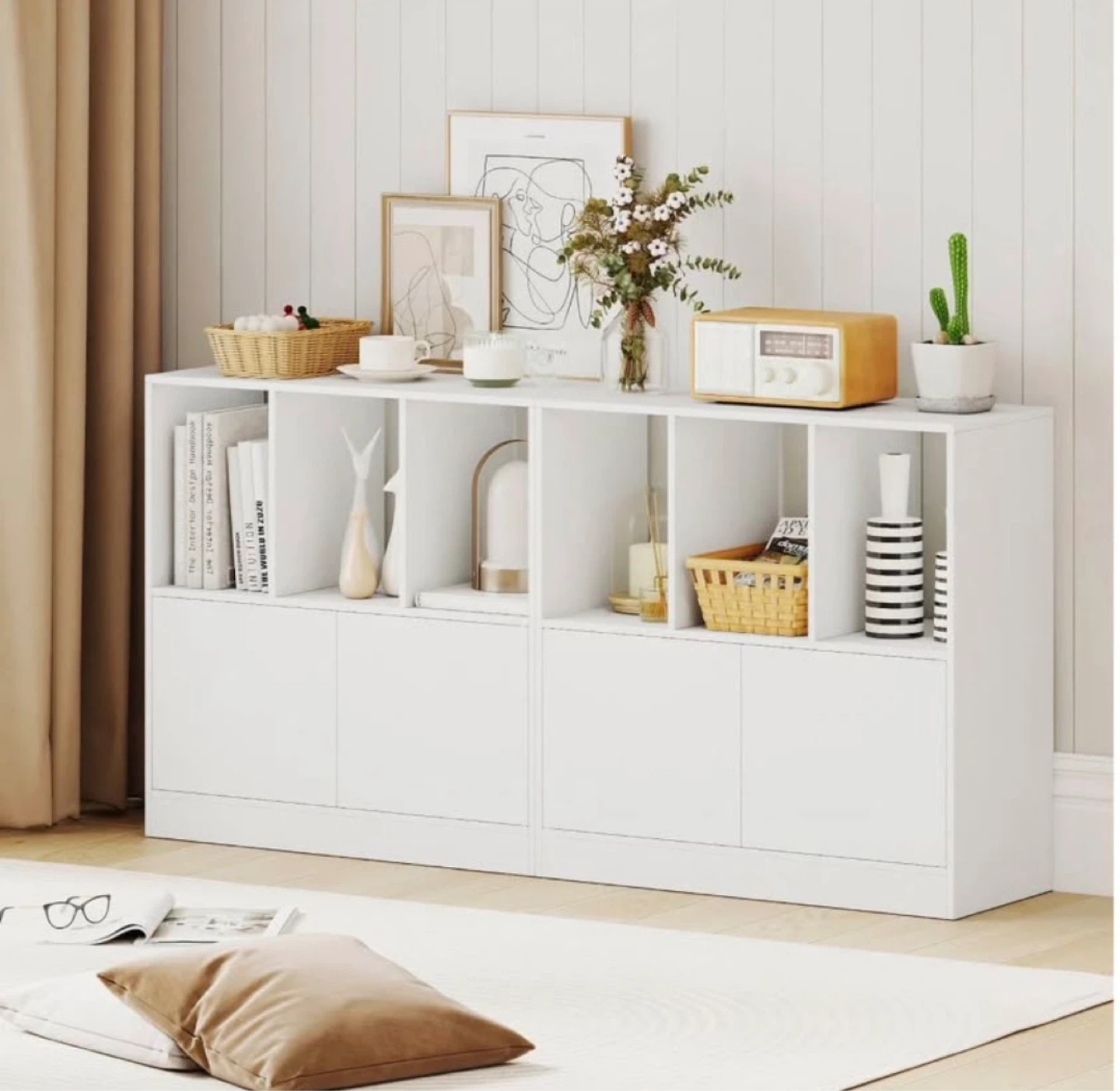 White Cube Bookcase with doors