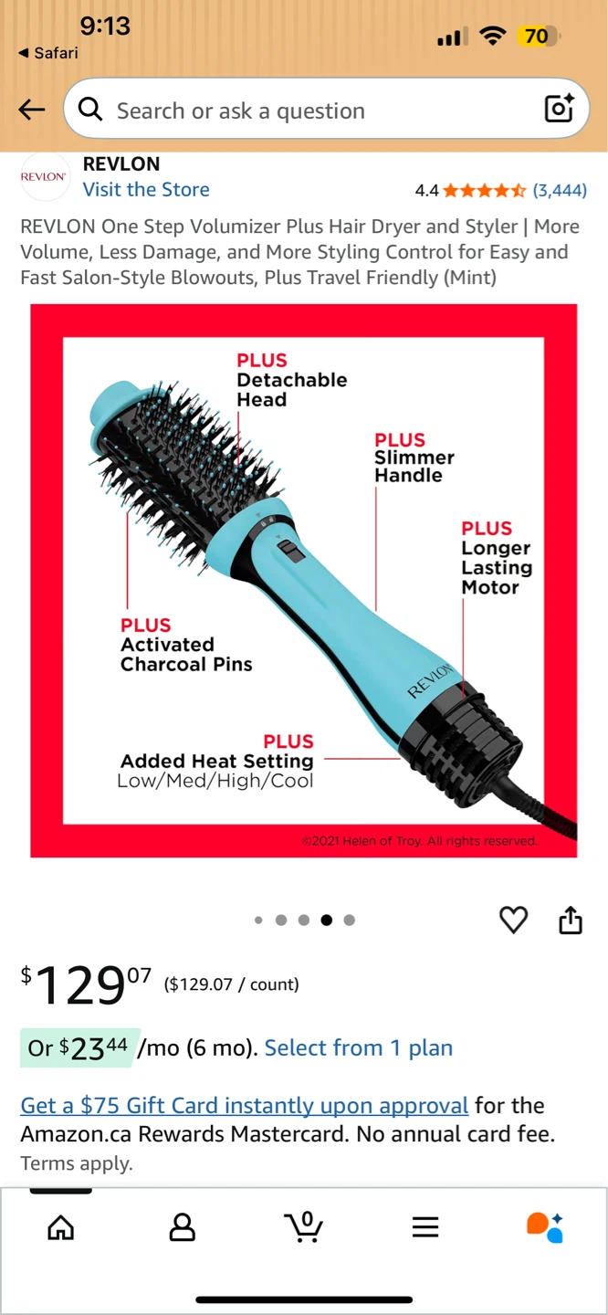 Revlon One Step Volumizer Plus Hair Dryer and Styler (Mint) - photo 3