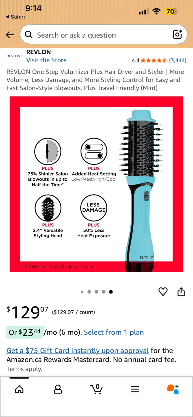 Revlon One Step Volumizer Plus Hair Dryer and Styler (Mint) - photo 2