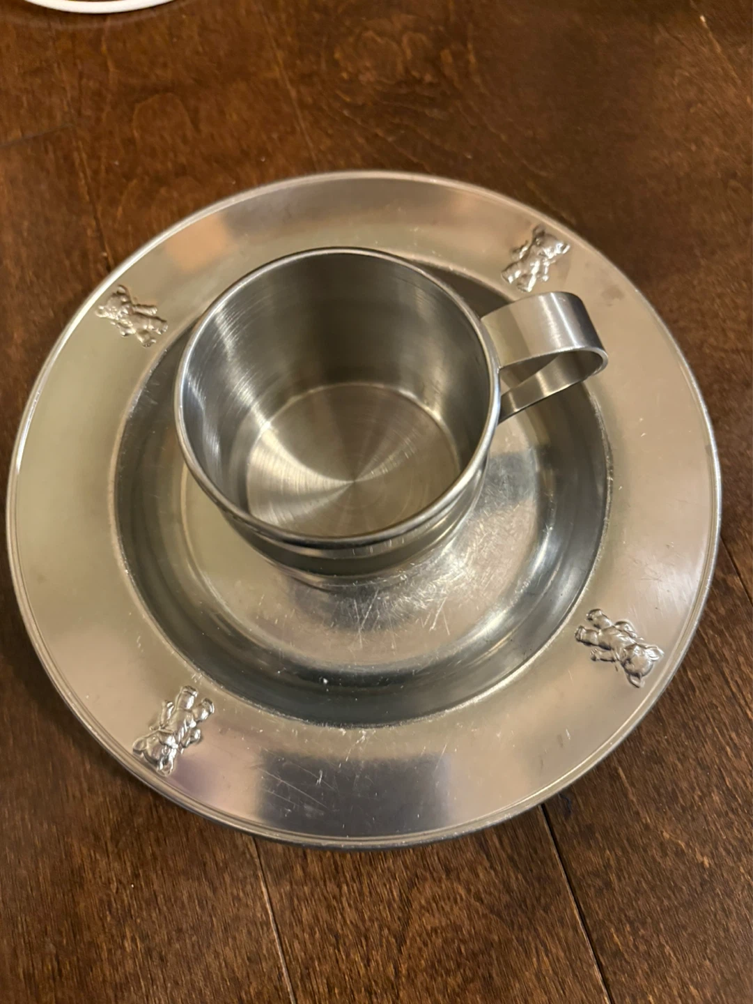 Oneida 18/8 Stainless Steel Baby Cup and Plate Set