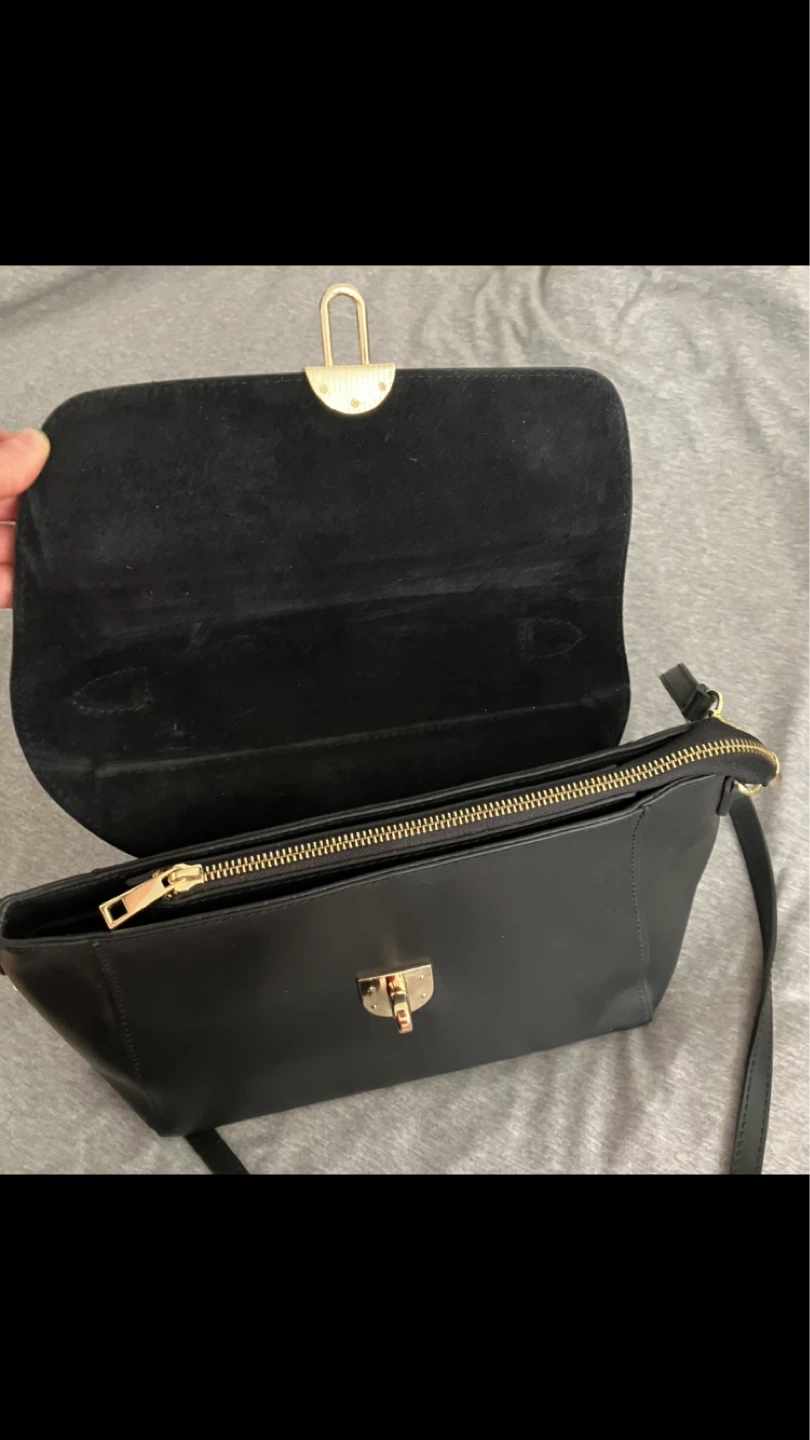 Luana Ferracuti Black Leather Satchel Purse 🇮🇹👜 💼 👛 👝🖤 - photo 5