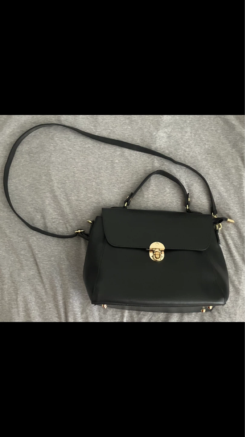 Luana Ferracuti Black Leather Satchel Purse 🇮🇹👜 💼 👛 👝🖤