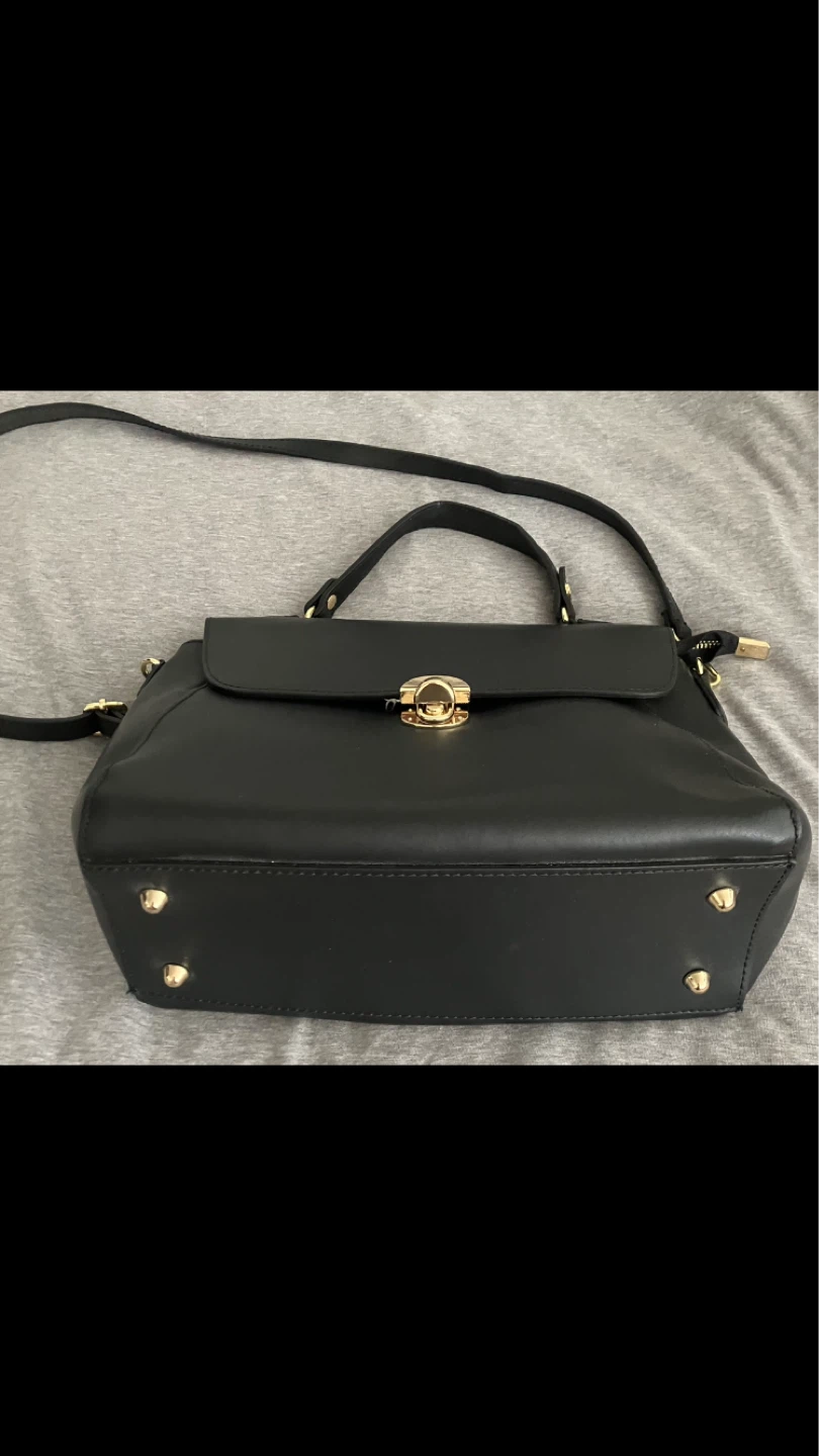 Luana Ferracuti Black Leather Satchel Purse 🇮🇹👜 💼 👛 👝🖤 - photo 2