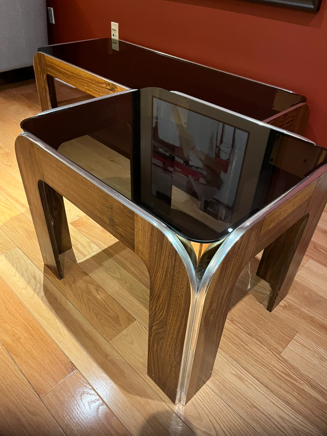 Vintage Coffee Table with Smoked Glass Top - photo 5