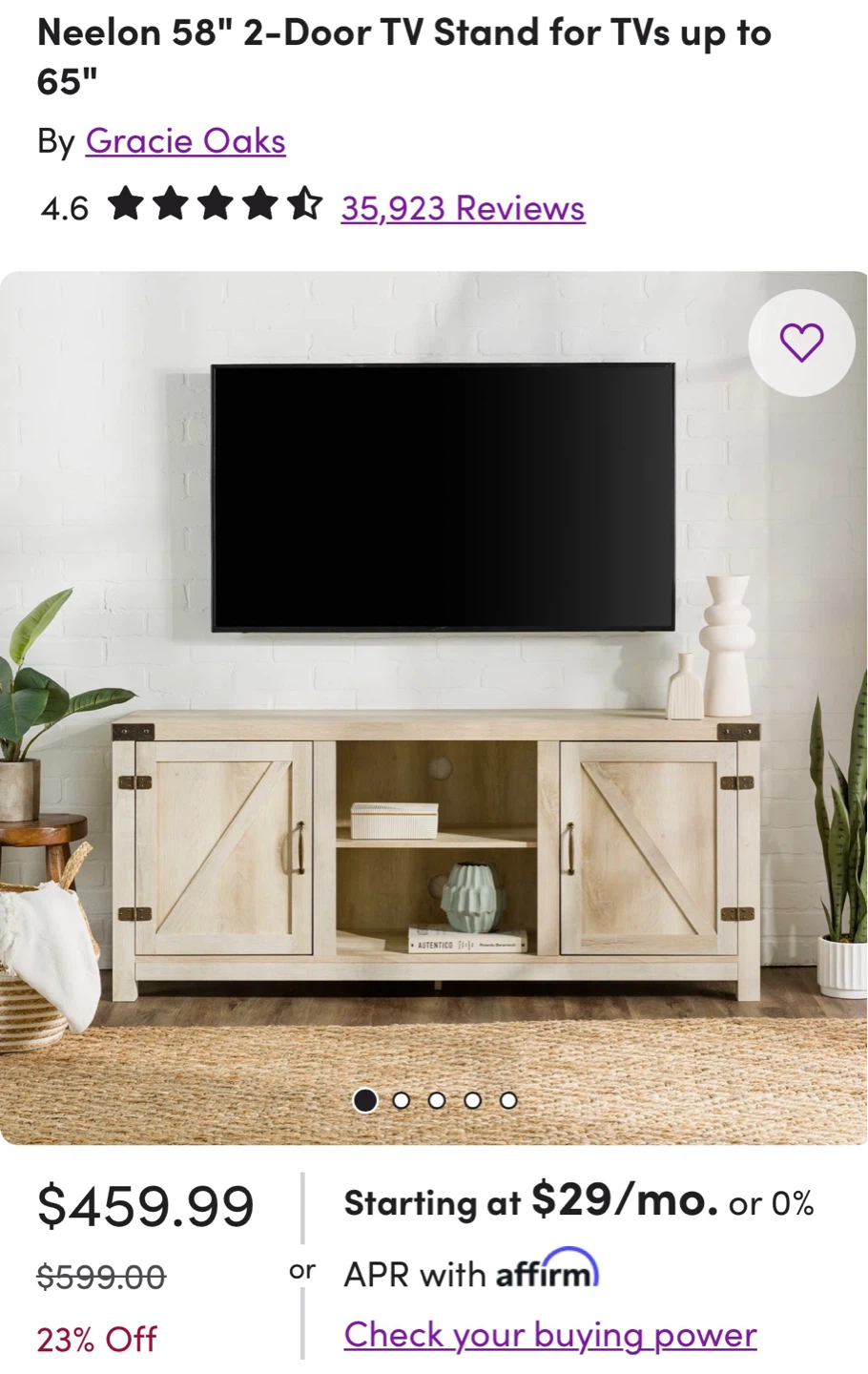 Neelon 58" 2-Door TV Stand