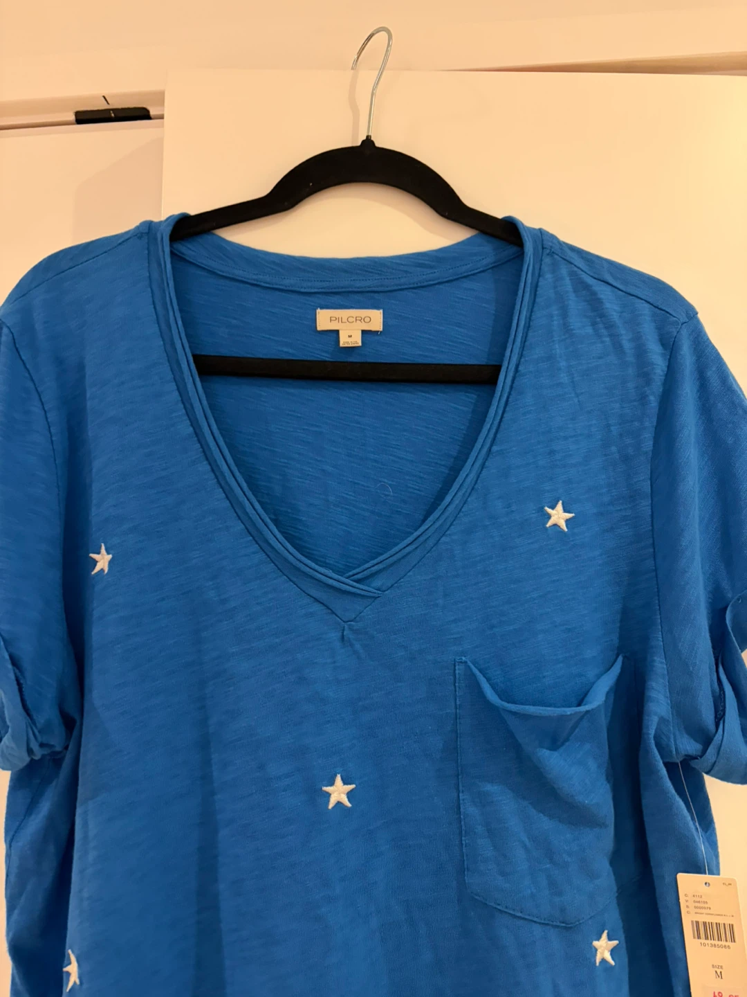 Anthropologie PILCRO Blue Star Print V-Neck T-Shirt - photo 2