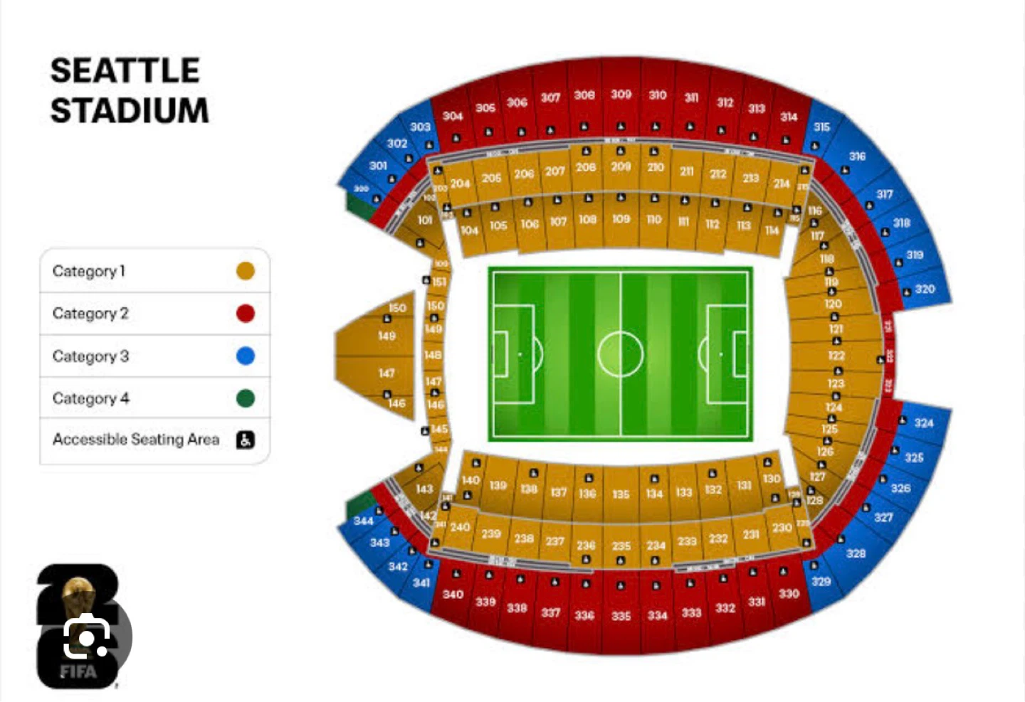 Seattle Stadium Tickets - Category 1 & 2