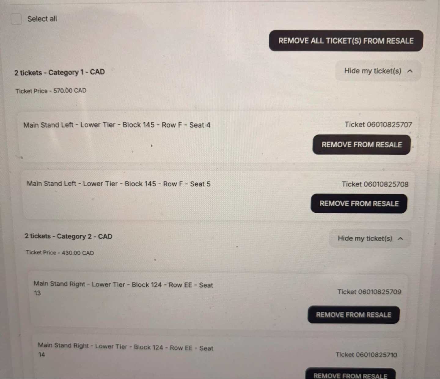 Seattle Stadium Tickets - Category 1 & 2 - photo 2