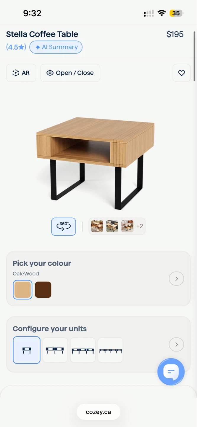 Cozey Stella Coffee Table - Oak Wood