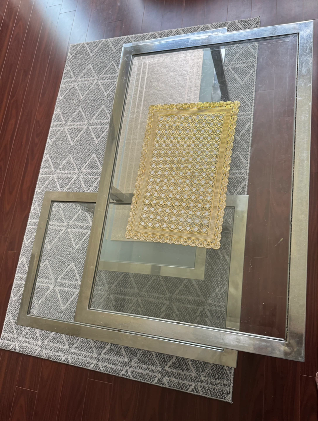 Glass and Metal Coffee Table - photo 3