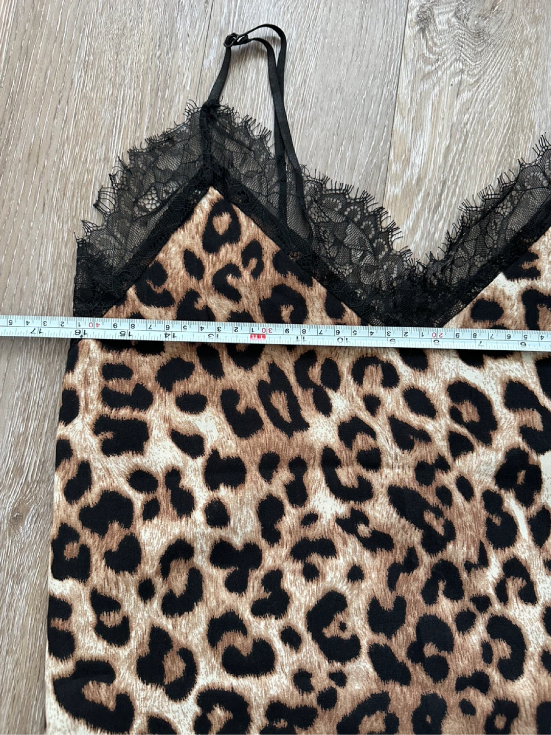 Leopard Print Camisole with Black Lace Trim - photo 3