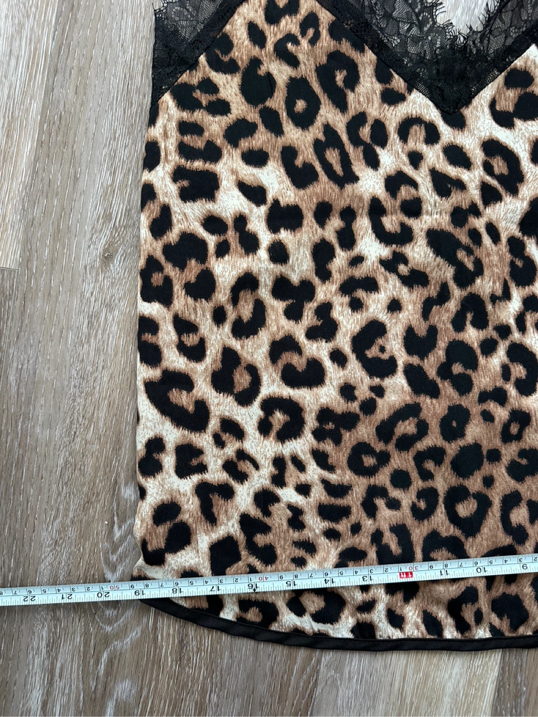 Leopard Print Camisole with Black Lace Trim - photo 4