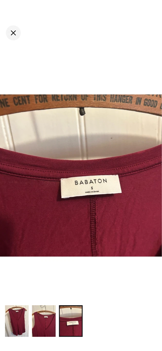 Babaton V-Neck Tank Top - Burgundy - Size S - photo 3