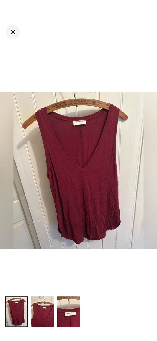 Babaton V-Neck Tank Top - Burgundy - Size S