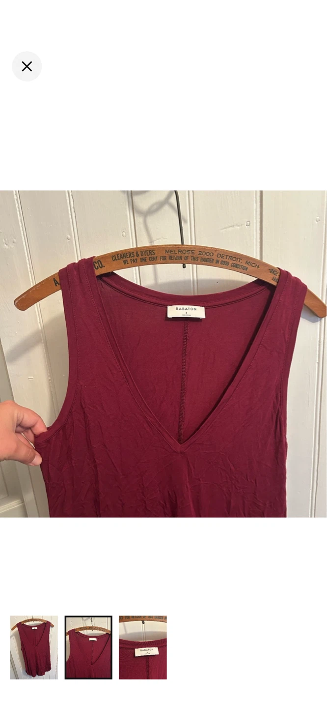 Babaton V-Neck Tank Top - Burgundy - Size S - photo 2