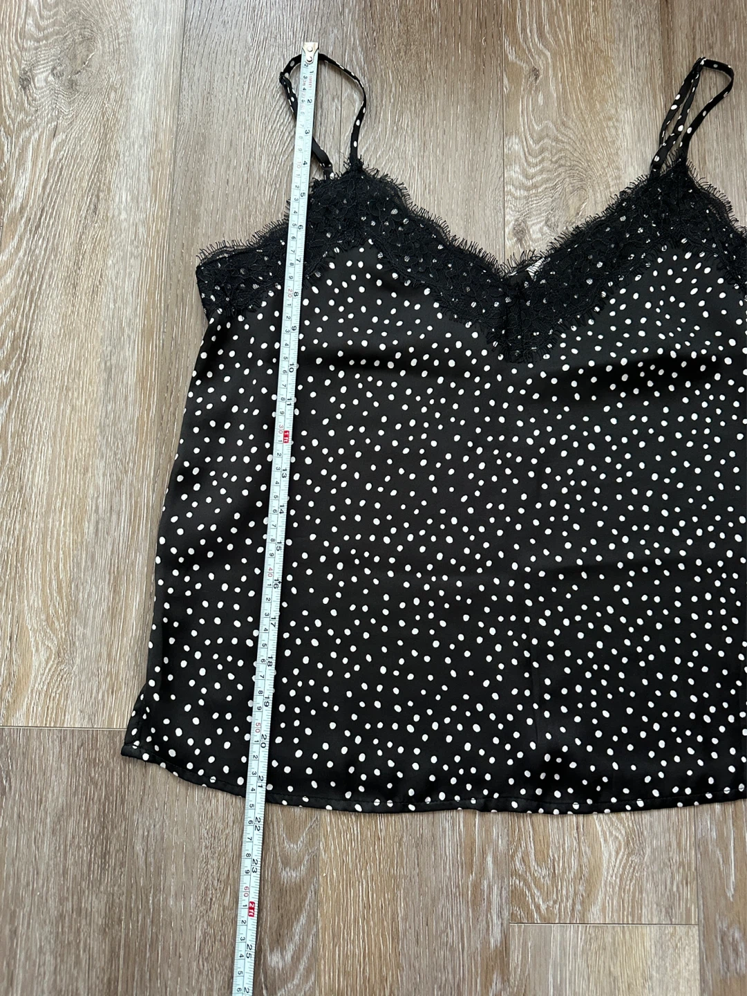 BP Nordstrom Black Polka Dot Cami Top with Lace Trim - photo 2