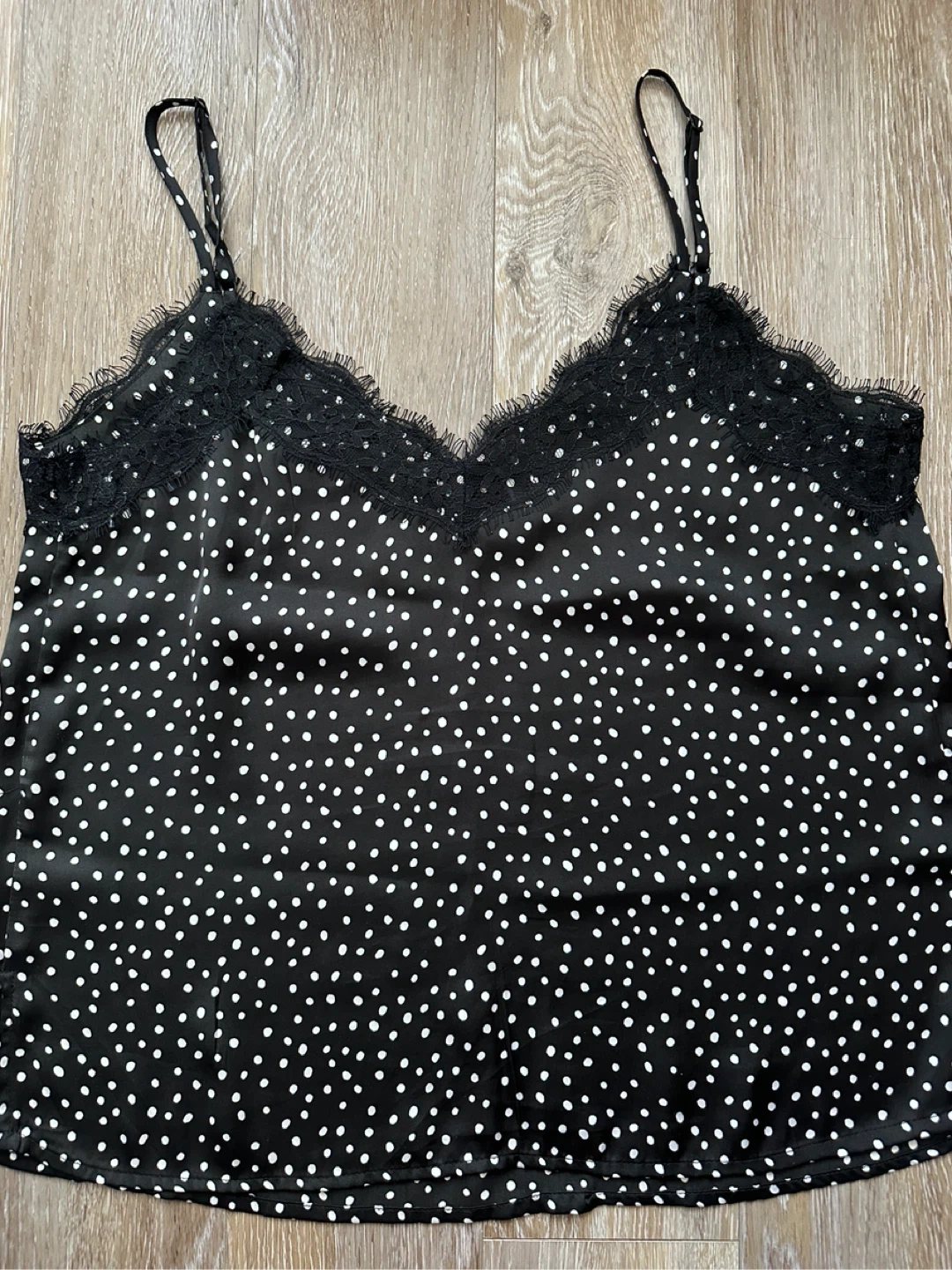 BP Nordstrom Black Polka Dot Cami Top with Lace Trim - photo 5