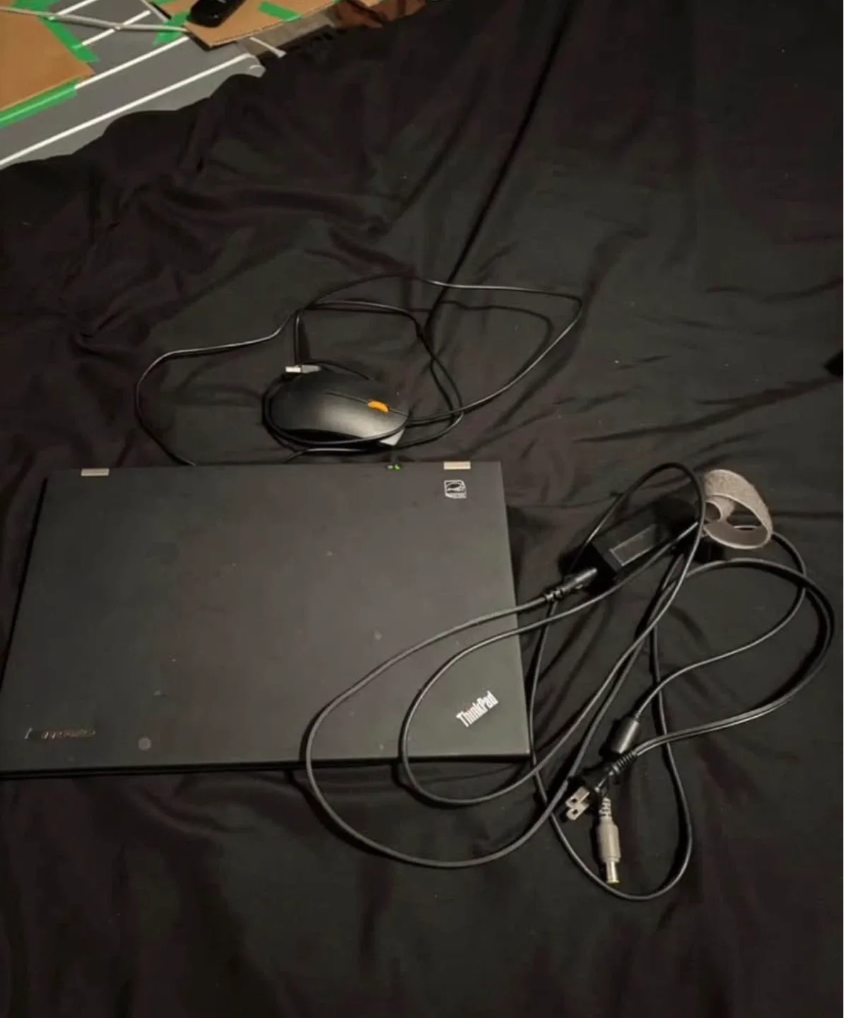 Lenovo ThinkPad Laptop, charger and Mouse