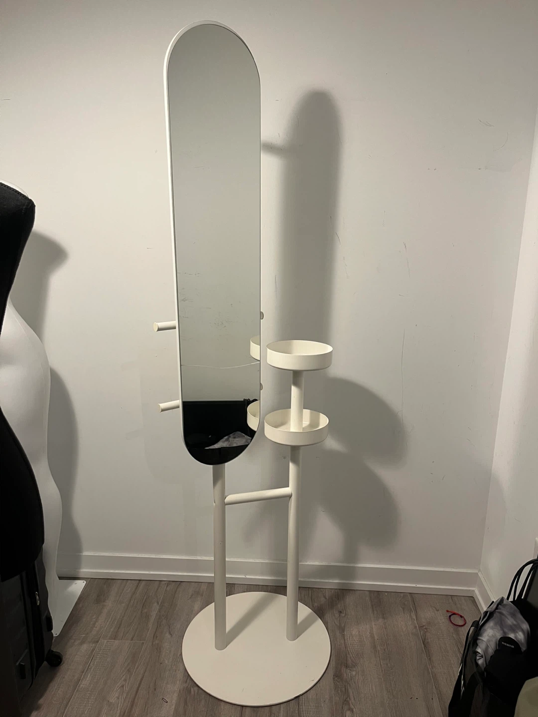IKEA White Mirror Garment Rack