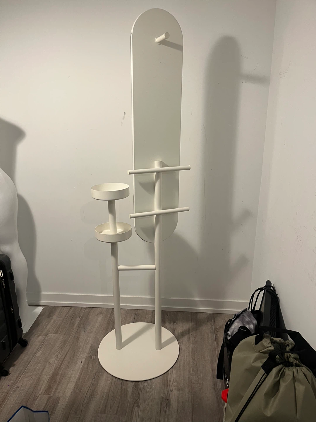 IKEA White Mirror Garment Rack - photo 2