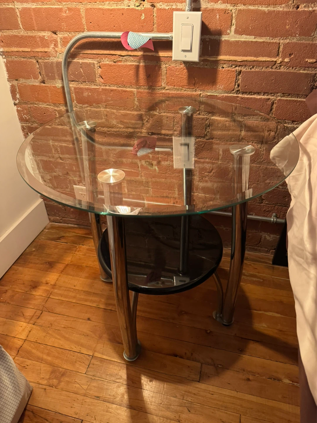 2x Glass Top Side Tables