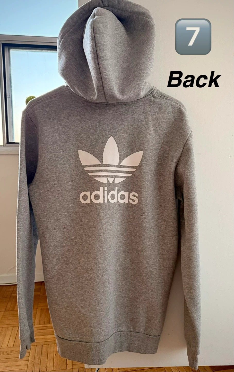 Adidas Grey Full-Zip Hoodie
