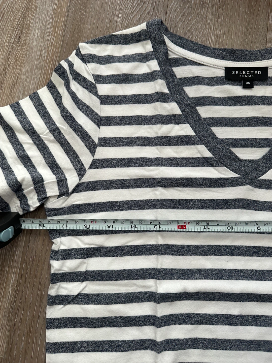 Selected Femme Striped V-Neck T-Shirt XS - photo 4
