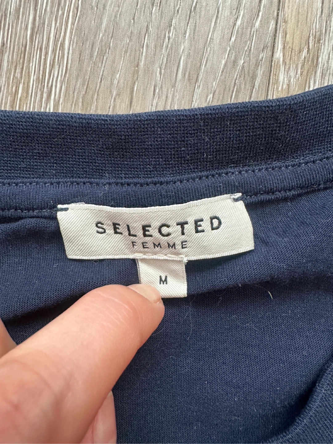 SELECTED FEMME Navy T-Shirt with "ICONS" Graphic - Size M - photo 2