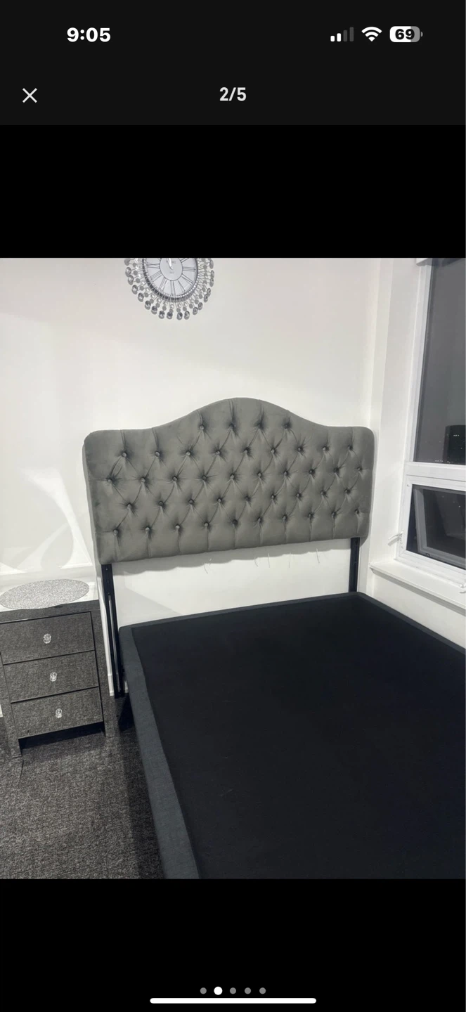 Adjustable bed frame with two sides table