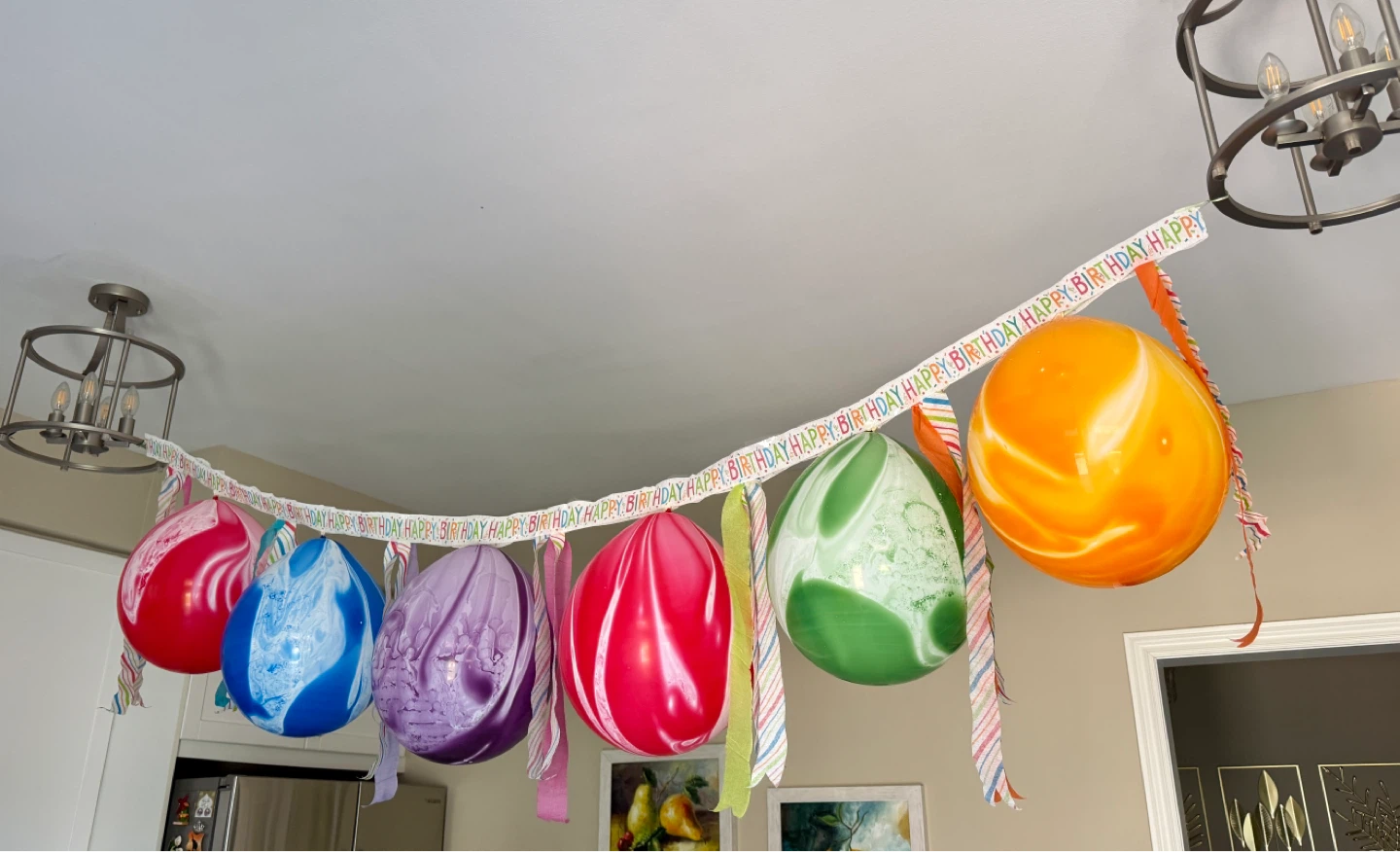 Birthday Balloon Garland with Banner