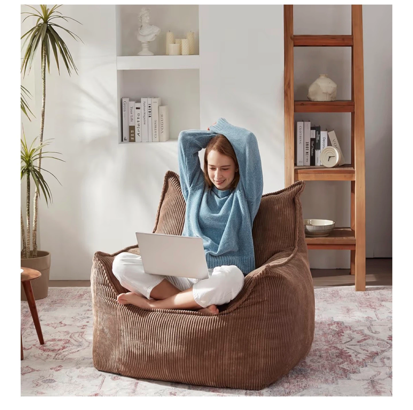 EBENCHICO Corduroy Bean Bag Chair / Puff - photo 2