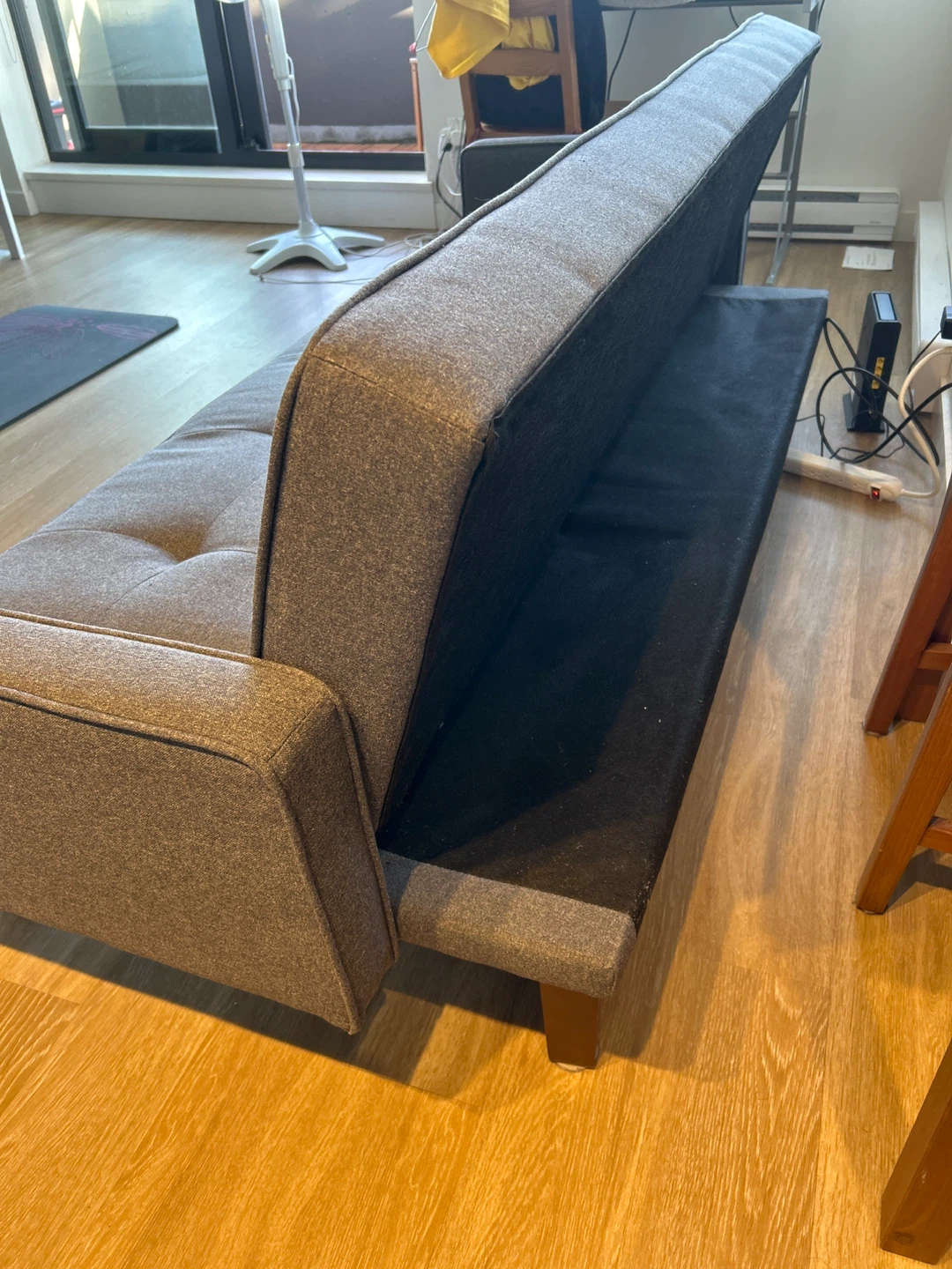 Grey Tufted Futon Sofa - photo 3