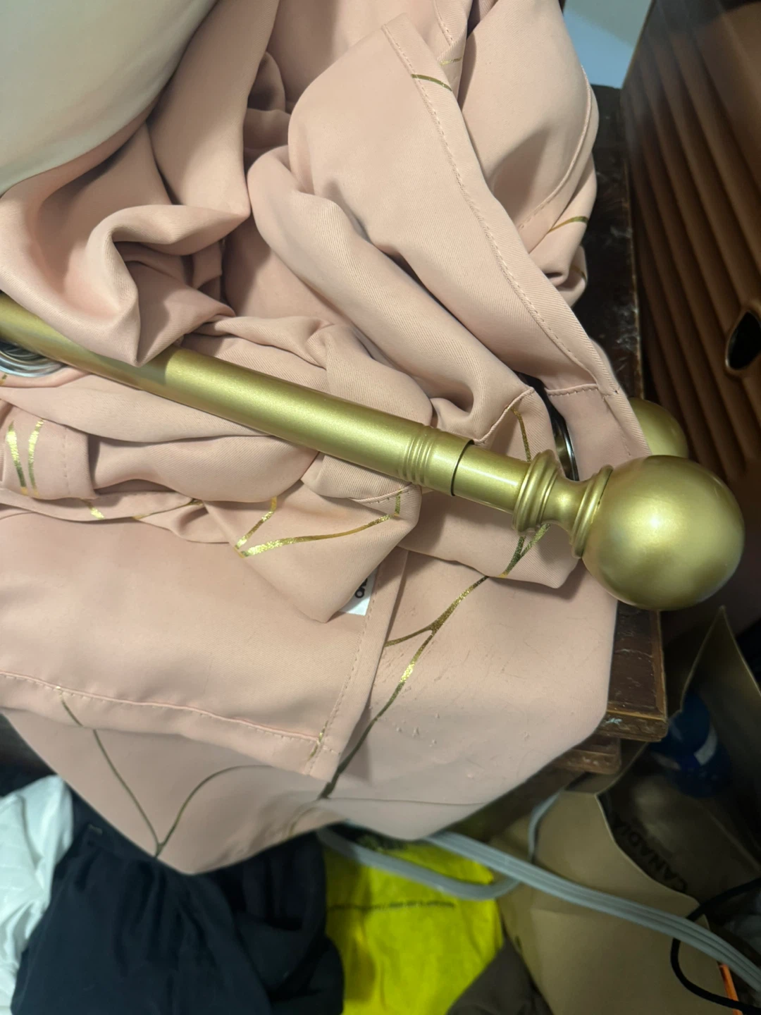 Adjustable Gold Curtain Rod 16-46 inch