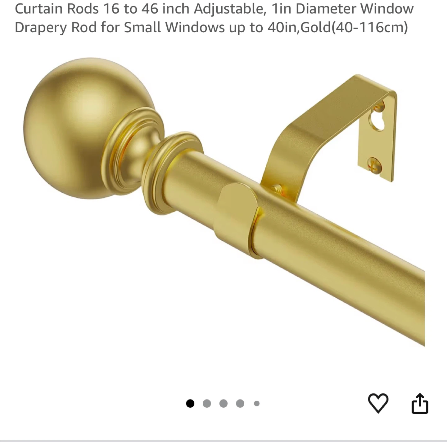 Adjustable Gold Curtain Rod 16-46 inch - photo 2