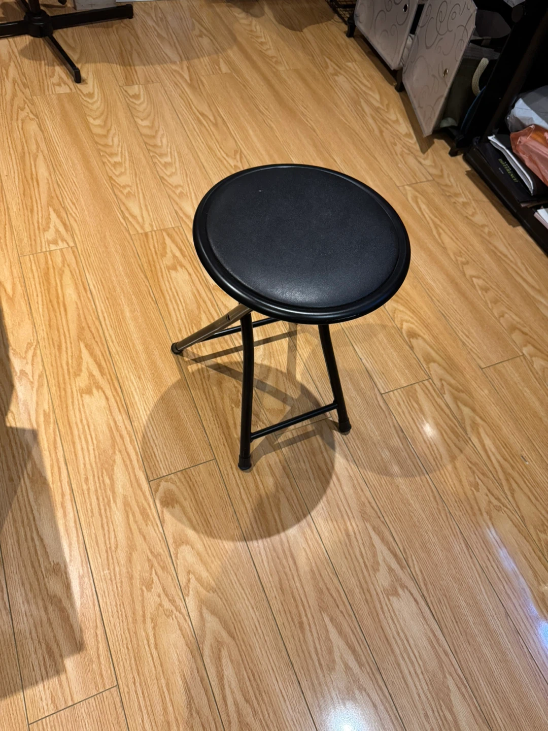 Black Folding Stool