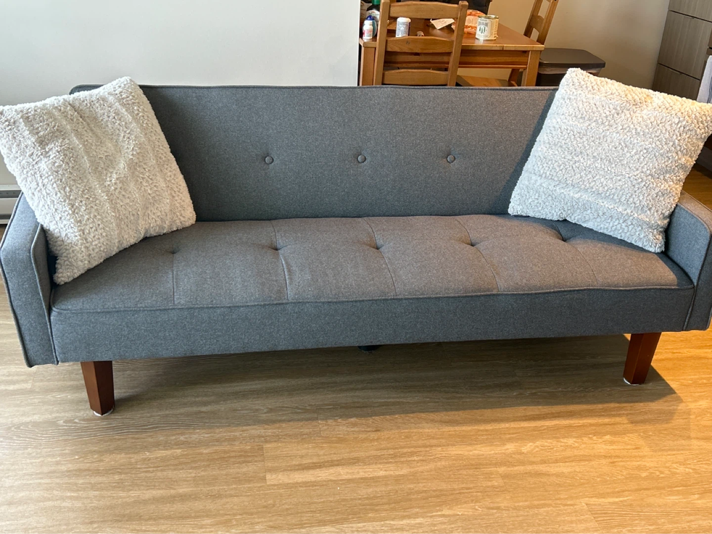 Grey Tufted Futon Sofa - photo 5