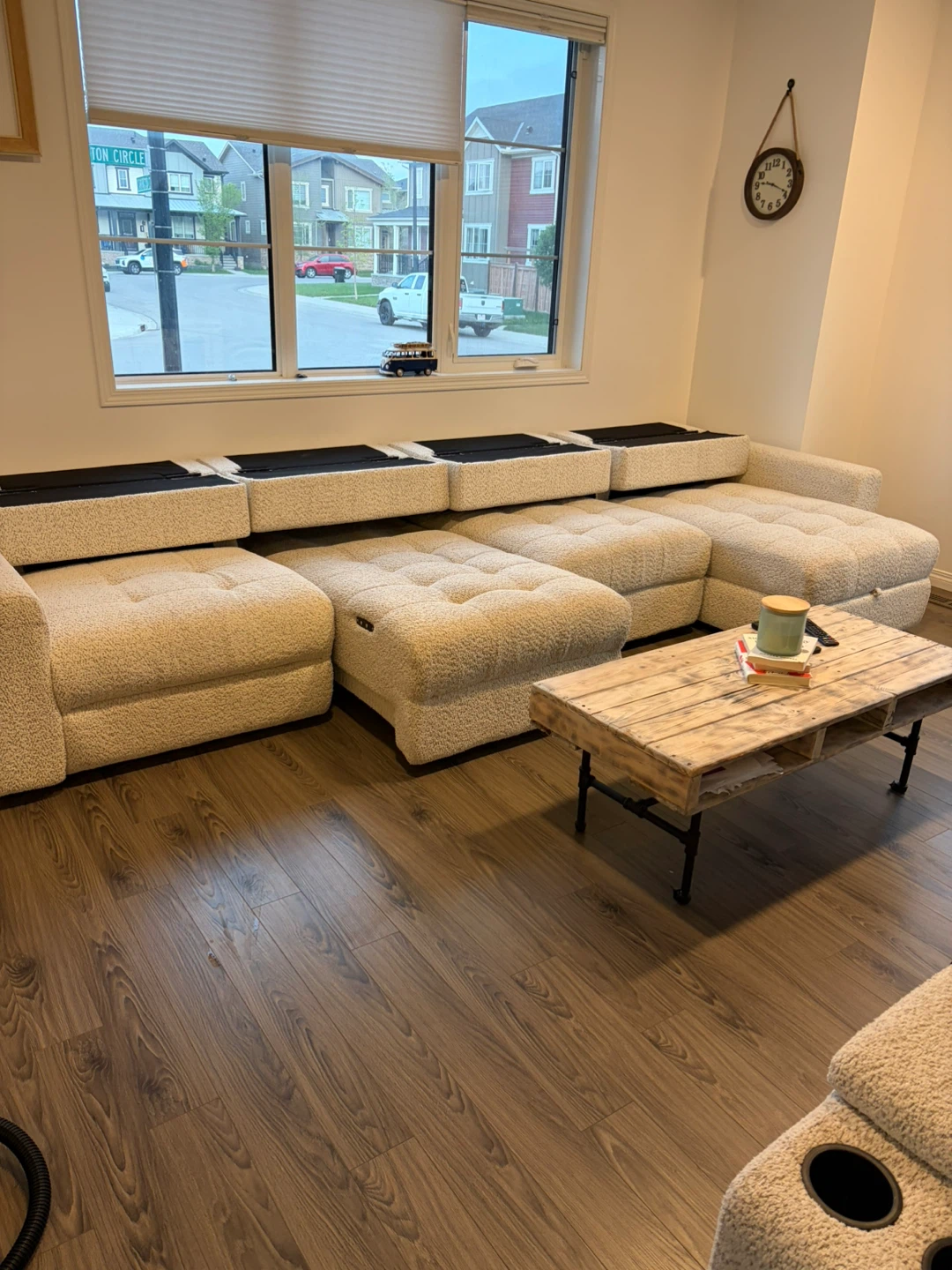 Sectional Sofa with Storage - Cream
