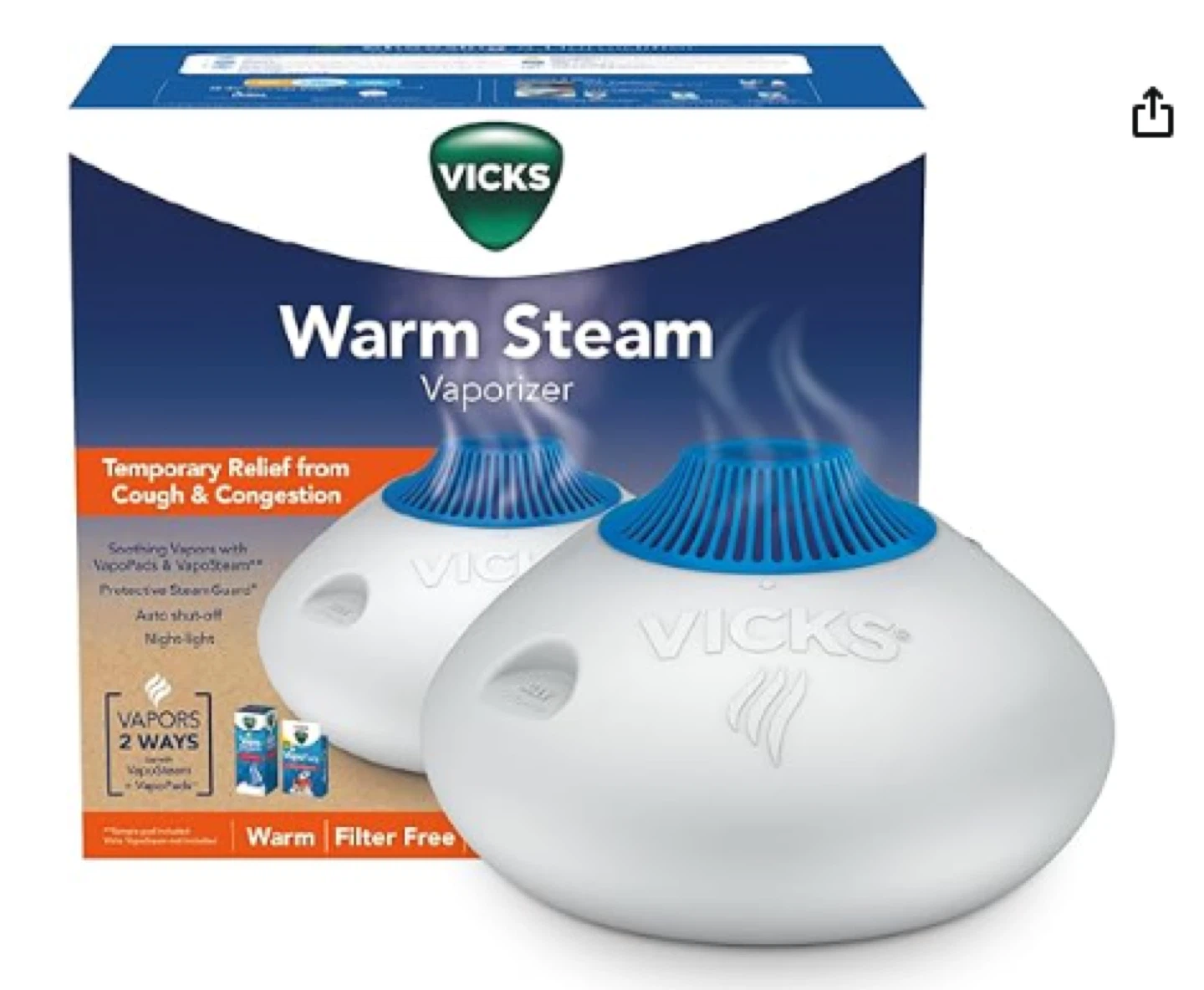 Vicks Warm Steam Vaporizer for Cough & Congestion Relief