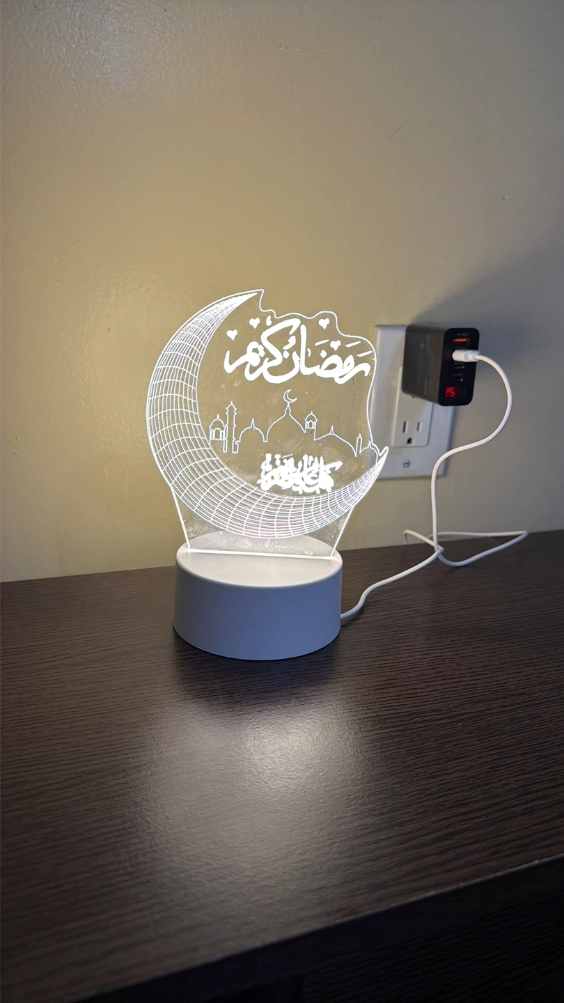 Ramadan LED Lamp with Moon and Mosque Design